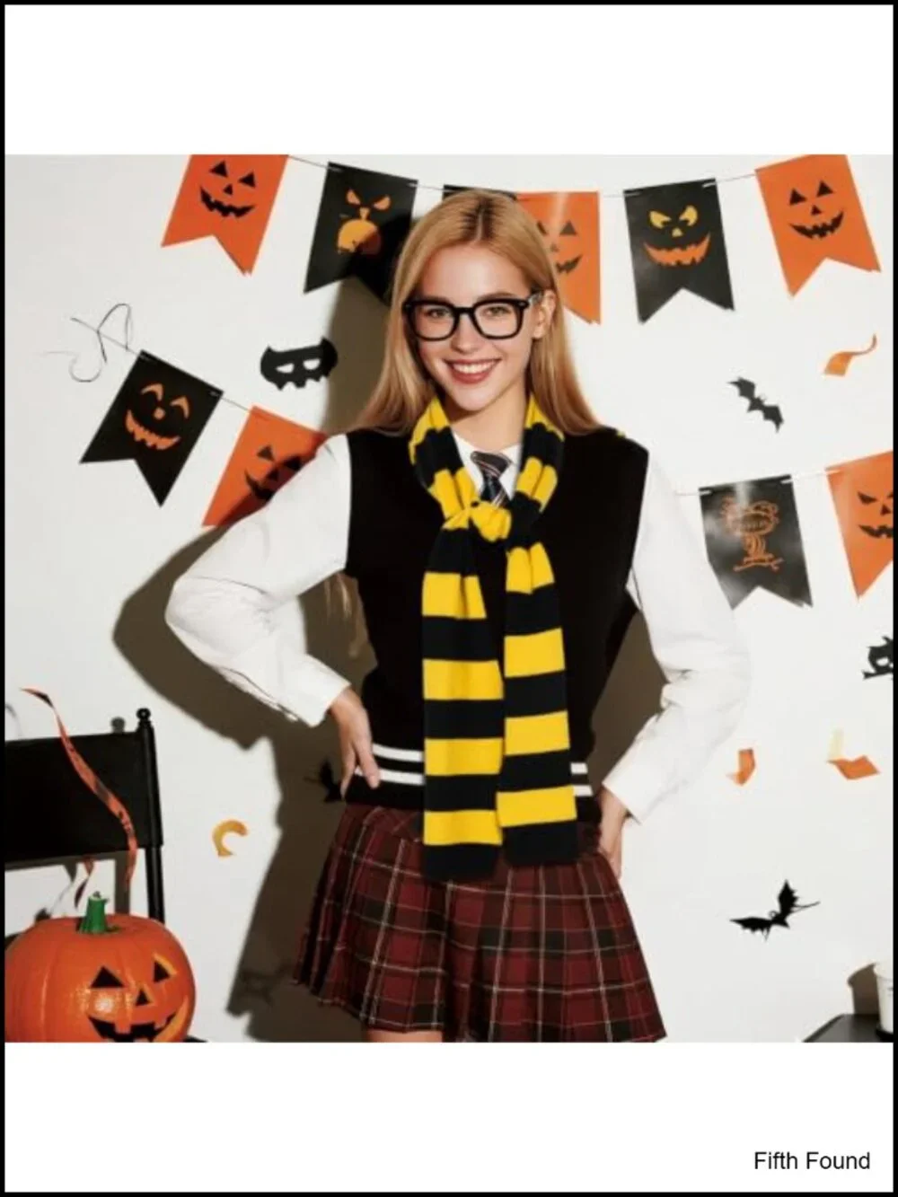 Soft Knit Striped Scarf Wizard Cosplay Neckerchief Winter Men Women